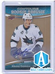 2015 UD Contours Resume Gold Rainbow Nikolay Goldobin #RR-38 Rookie Auto